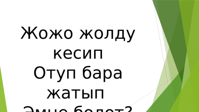 Жожо жолду кесип Отуп бара жатып Эмне болот? 