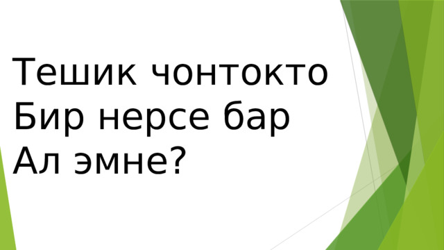 Тешик чонтокто Бир нерсе бар Ал эмне? 