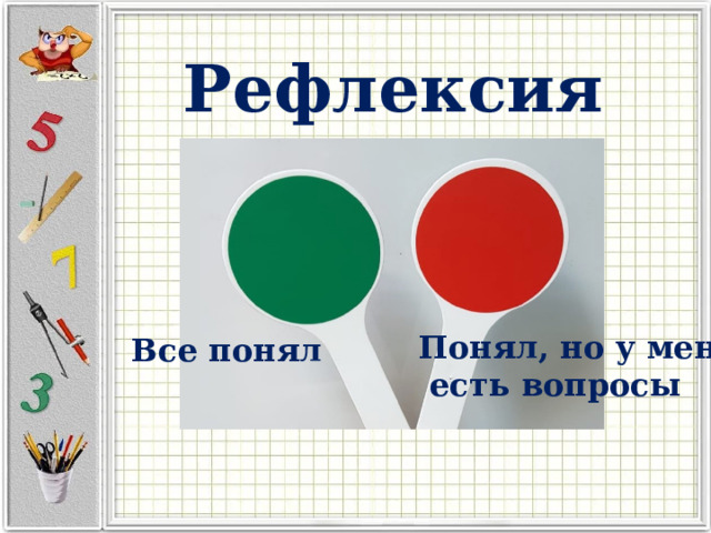 Рефлексия Понял, но у меня  есть вопросы Все понял 