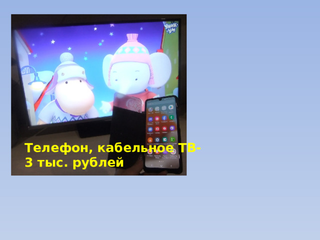 Телефон, кабельное ТВ-  3 тыс. рублей 