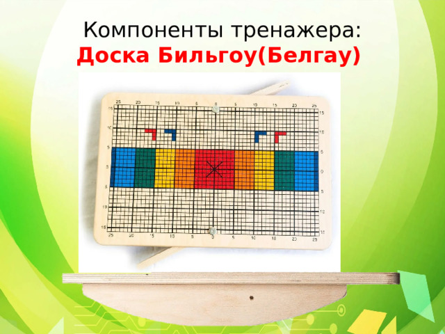 Компоненты тренажера:  Доска Бильгоу(Белгау) 