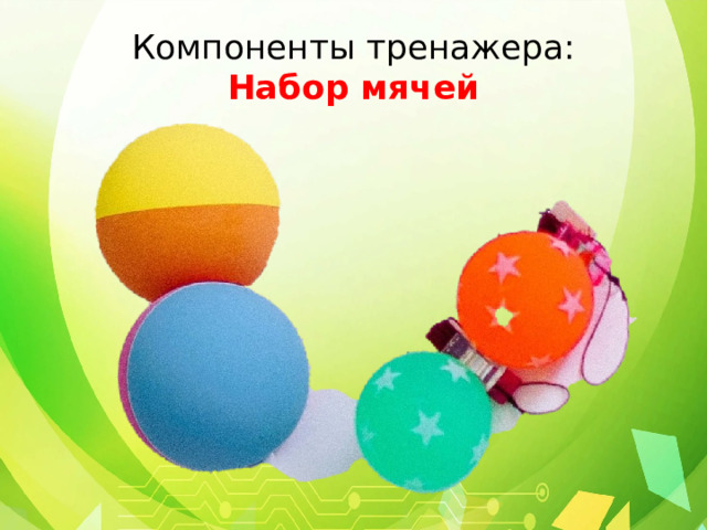 Компоненты тренажера:  Набор мячей 