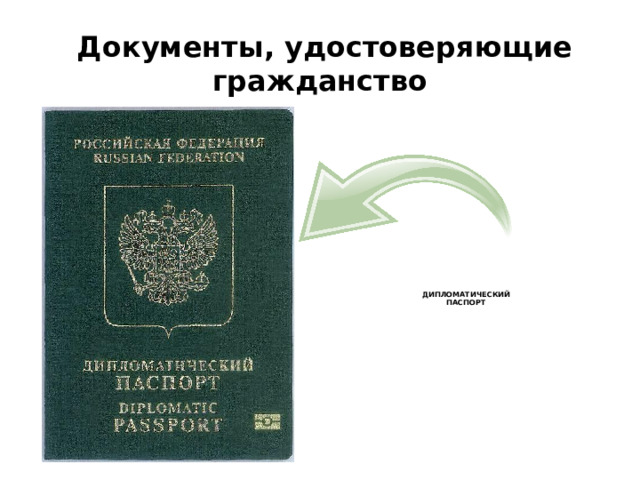 Документы, удостоверяющие гражданство ДИПЛОМАТИЧЕСКИЙ ПАСПОРТ 
