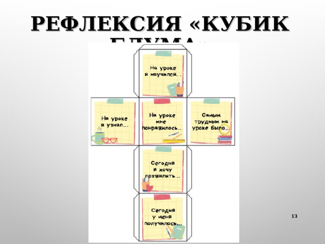 РЕФЛЕКСИЯ «КУБИК БЛУМА»  