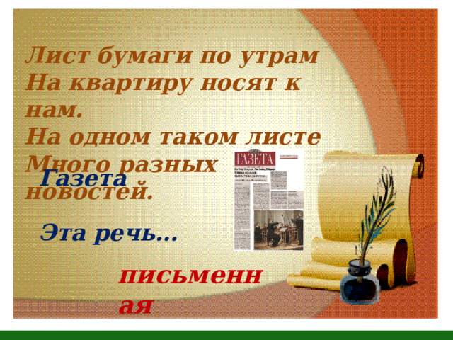 Презентация. Виды речи.