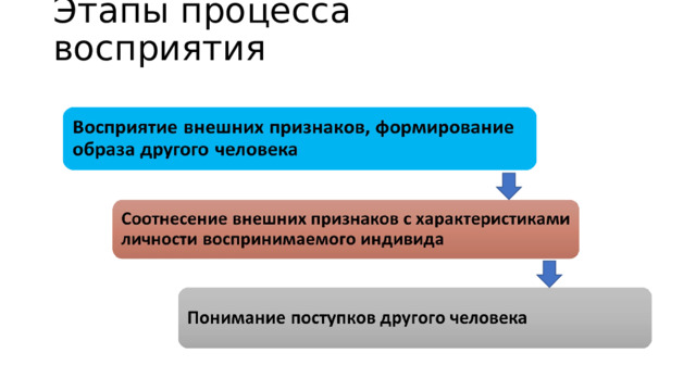 Этапы процесса восприятия   