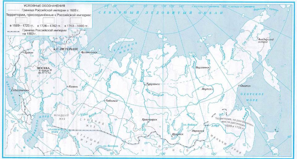 Контурная карта ГДЗ - Российская империя на рубеже 18-19 …