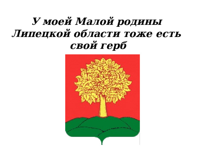 У моей Малой родины Липецкой области тоже есть свой герб 