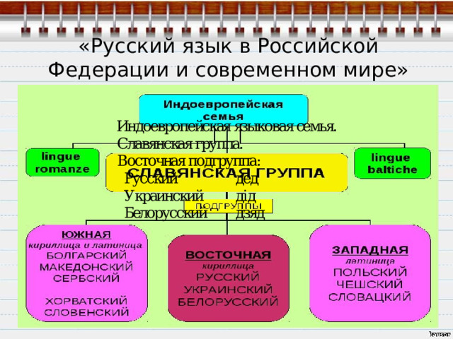 «Русский язык в Российской Федерации и современном мире» 
