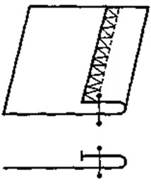 Шов в подгибку с открытым срезом схема