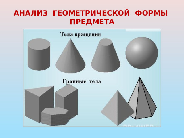 АНАЛИЗ ГЕОМЕТРИЧЕСКОЙ ФОРМЫ ПРЕДМЕТА 