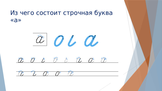 Из чего состоит строчная буква «а» 
