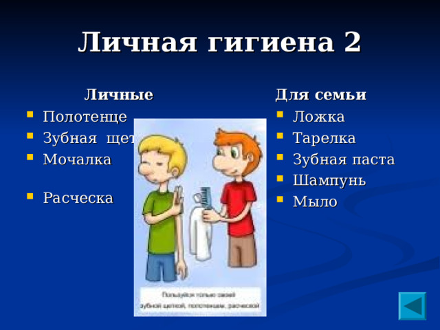 Личная гигиена 2 Личные Для семьи Полотенце Зубная щетка Мочалка Расческа Ложка Тарелка Зубная паста Шампунь Мыло  