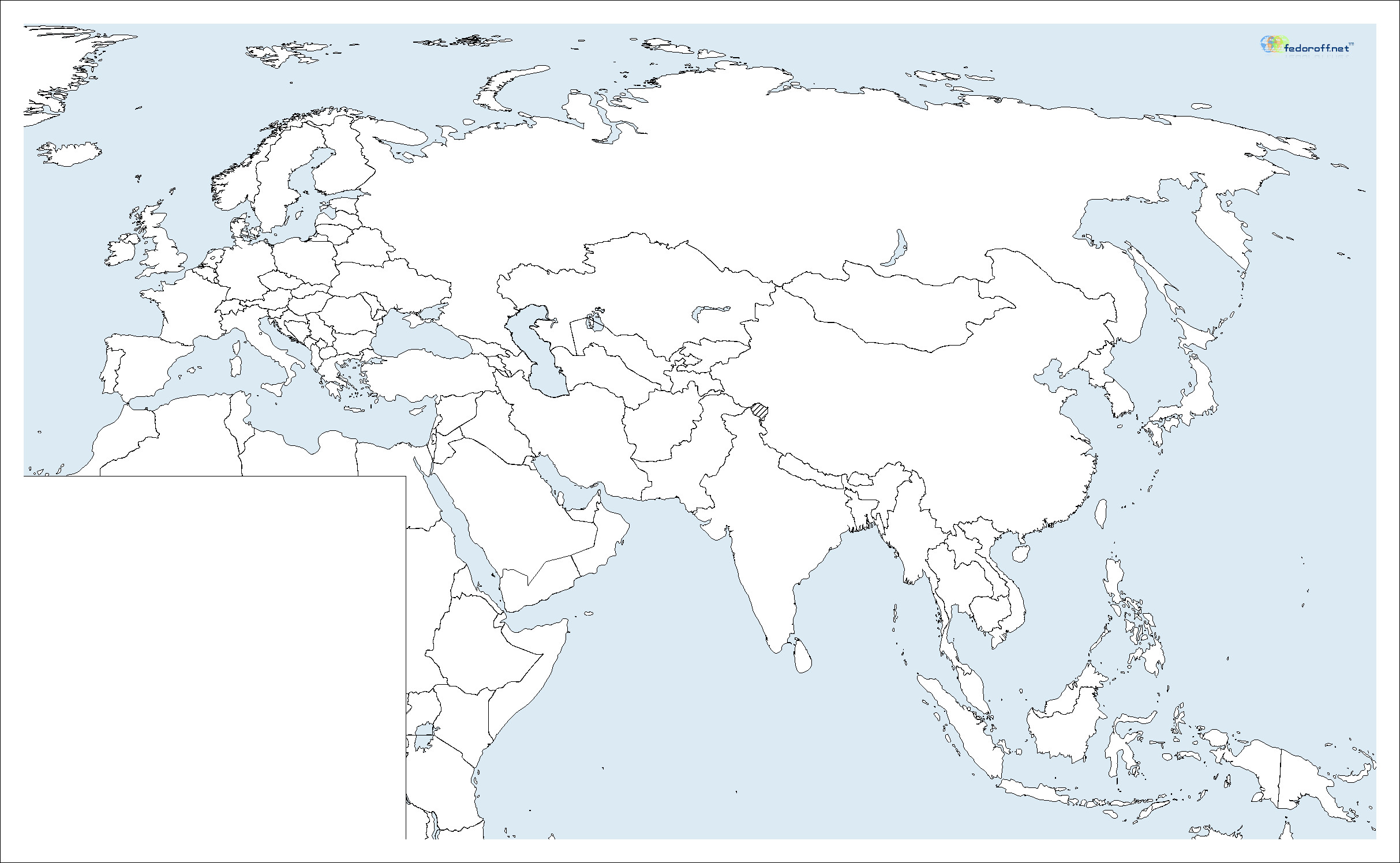 Контурная карта евразия азия