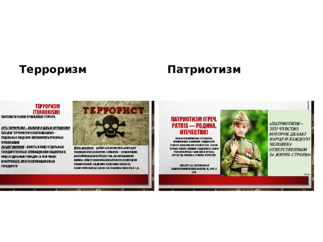 Терроризм Патриотизм 