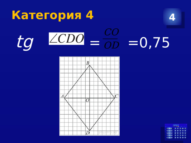 Категория 4 4 tg  = =0,75 