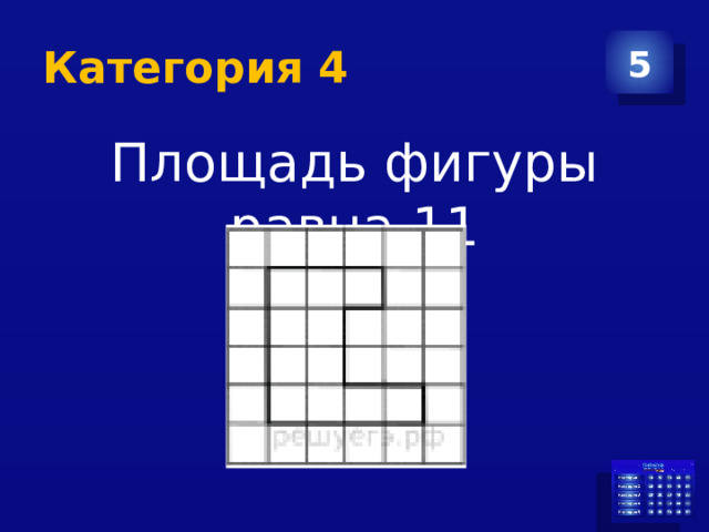 Категория 4 5 Площадь фигуры равна 11 