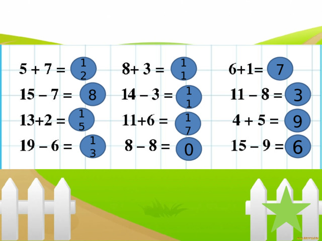 12 7 11 8 3 11 15 9 17 6 13 0 