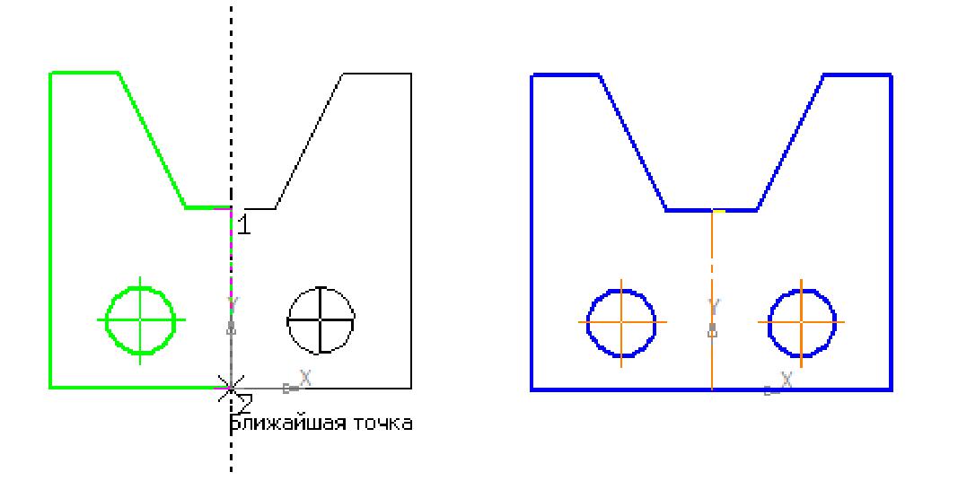 Лабораторная работа № 4. Построение чертежа плоской детали по имеющейся половине