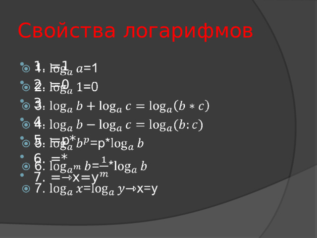 Логарифмические уравнения и способы их решения.