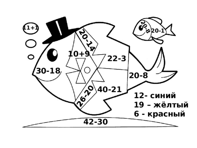20-14 26-20 20-8 11+1 20-1 10+9 22-3 30-18 20-8 40-21 12- синий 19 – жёлтый 6 - красный 42-30 