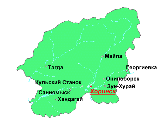 Карта еравнинского района республики бурятия с населенными пунктами