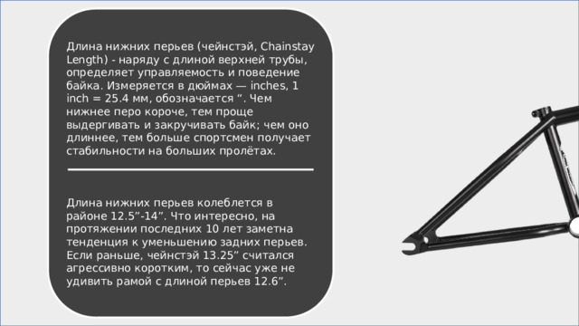 Итоговый проект 9 класс: "Геометрия BMX рамы и её влияние на велосипед"