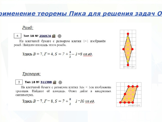 Применение теоремы Пика для решения задач ОГЭ 