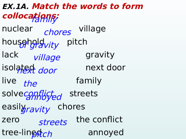 Match the words 1 9