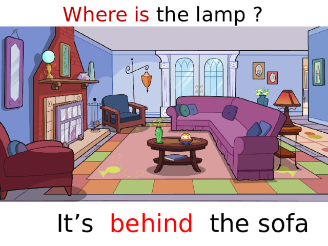 Where is the lamp ?  It’s behind the sofa  