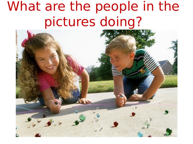 What are the people in the pictures doing?  