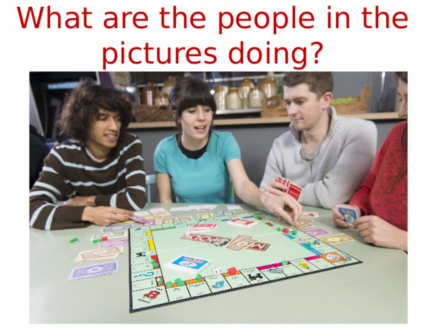 What are the people in the pictures doing?  