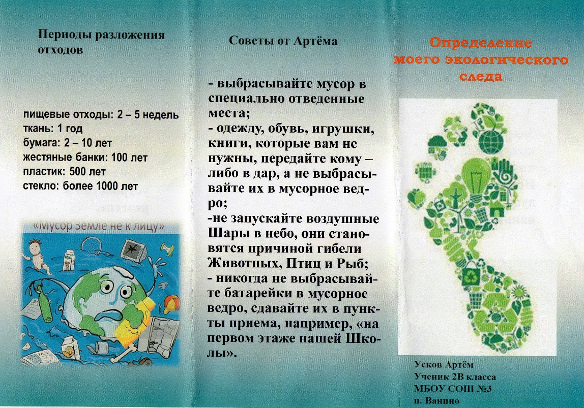 Исследовательская работа «Мой экологический след»