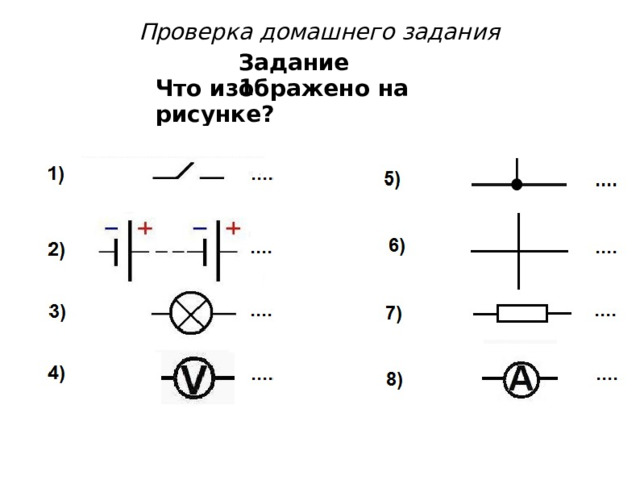 Проверка домашнего задания Задание 1 Что изображено на рисунке? Назовите каждый элемент? 