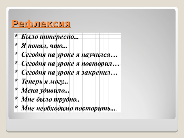 Рефлексия 