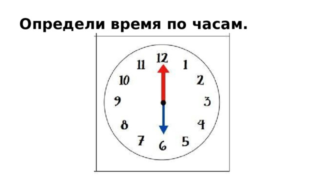 Определи время по часам. 