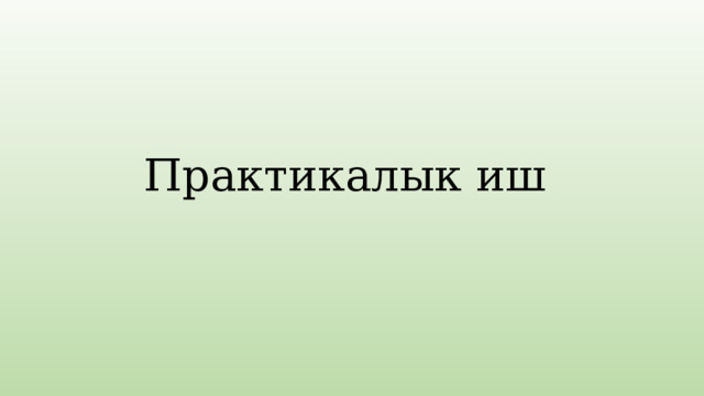 Практикалык иш 