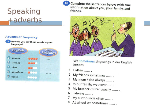 Speaking  +adverbs 