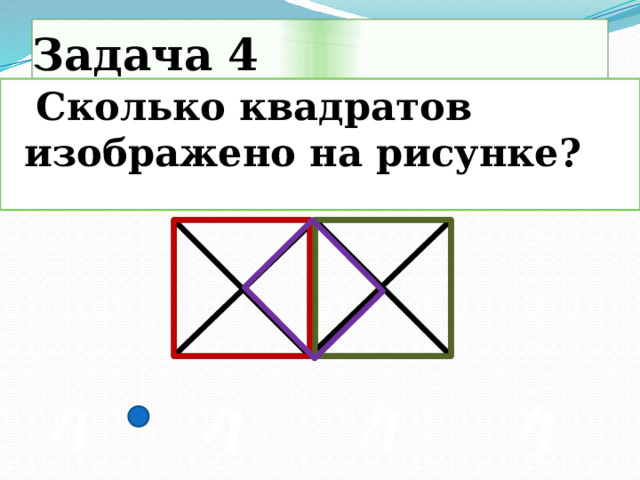 Задача 4   Сколько квадратов изображено на рисунке?  