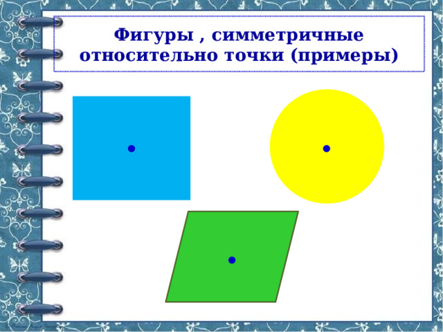 Фигуры , симметричные относительно точки (примеры) 