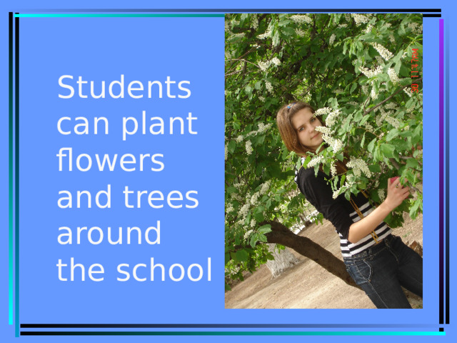 Students can plant flowers and trees around the school 