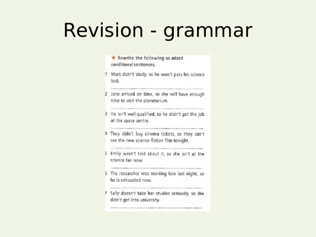 Revision - grammar 