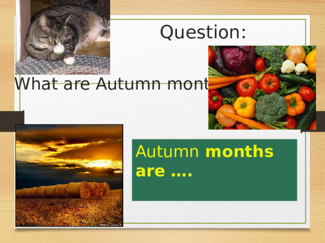 Question : What are  Autumn months? Autumn  months are ….  