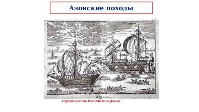 Азовские походы Строительство Российского флота 