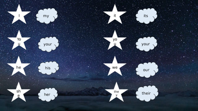 I it its my you You your your we he his our they she their her 