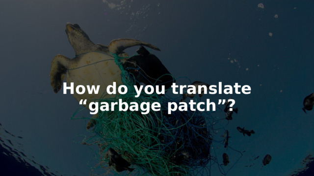 How do you translate “garbage patch”? 