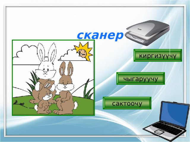 сканер киргизүүчү чыгаруучу сактоочу 