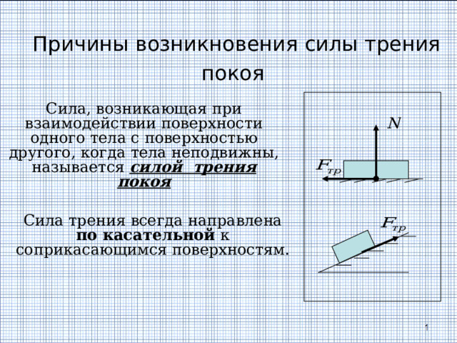 Как называется сила трения действующая при сидении на стуле