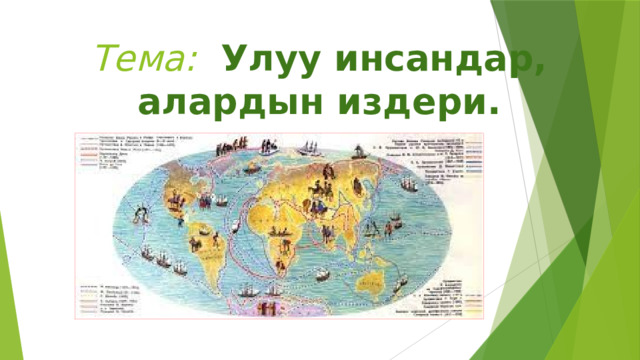 Тема: Улуу инсандар, алардын издери. 