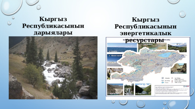 Кыргыз Республикасынын дарыялары Кыргыз Республикасынын энергетикалык ресурстары 